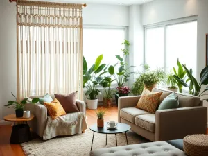 Firany makarony jako parawan – oryginalny sposób na podział przestrzeni